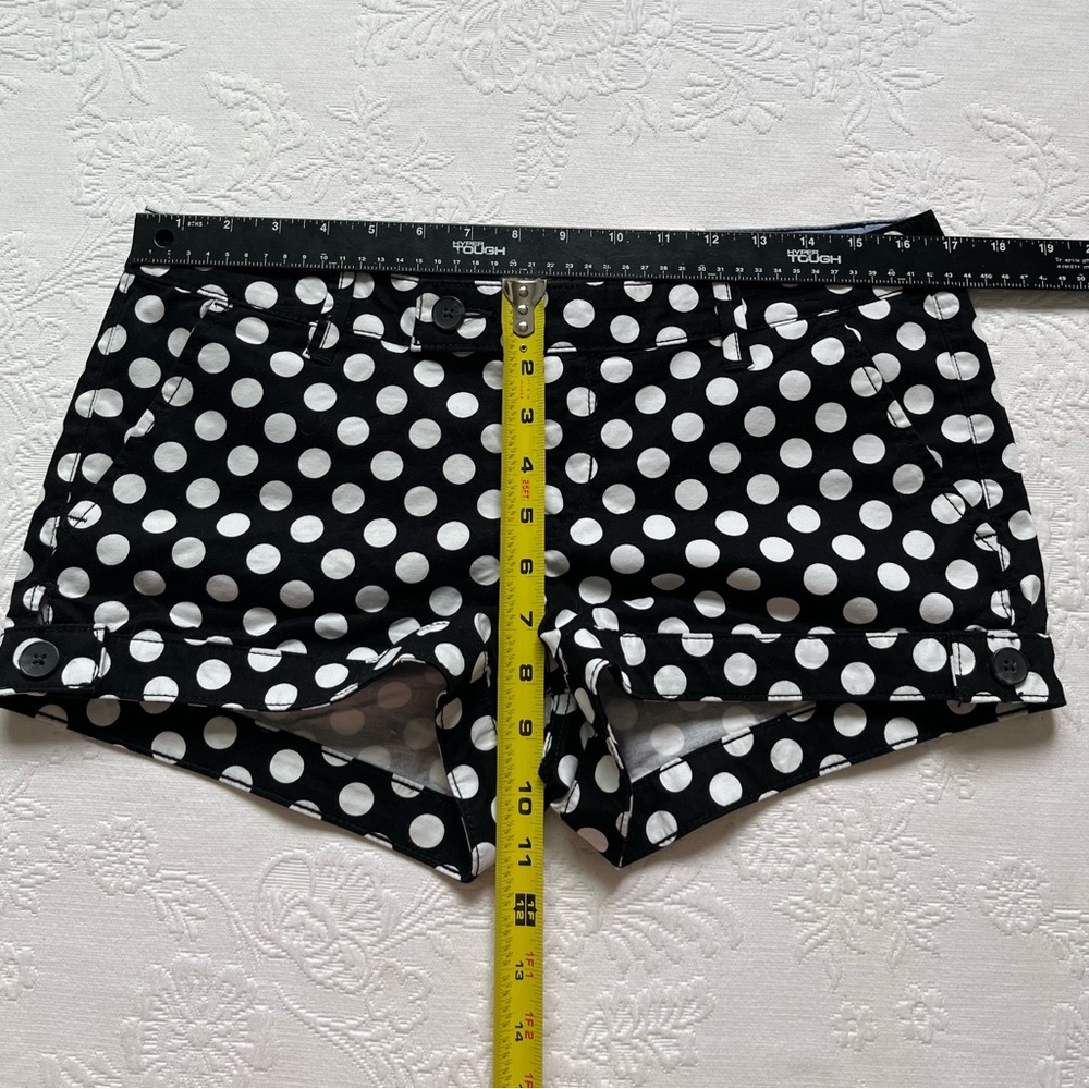NWT SO Y2K Chino Short Black White Polka Dot Button Tab Jnr Size 11 - Picture 10 of 15